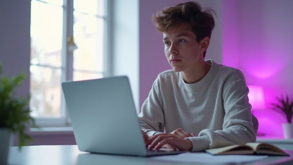 Student studying with AI