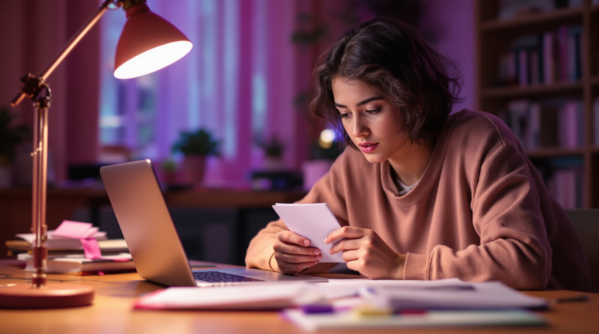 Student succeeding with flashcards